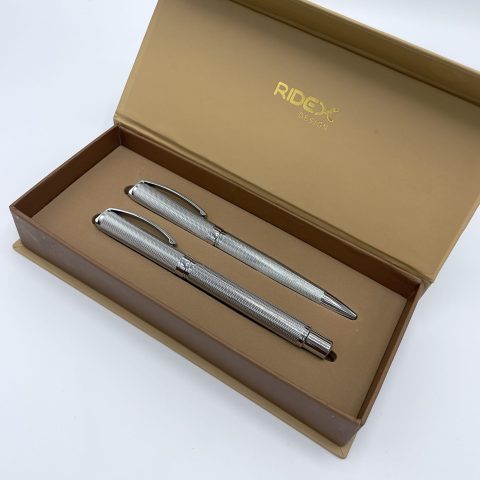 PARRURE 2 STYLO METAL SILVER