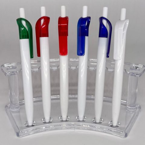 Stylo blanc avec clip coloré